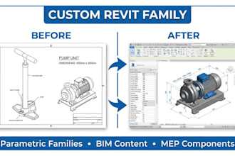 create custom parametric revit family, bim content and mep components