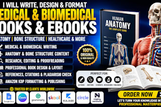 write, edit, design and format medical biomedical anatomy and nursing books