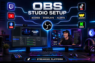 setup obs studio with scenes, overlays and alerts for any streaming platform