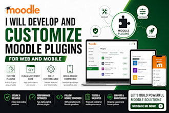 develop, customize moodle plugins for web and mobile