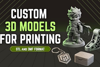 design custom 3d models for printing in stl and 3mf format