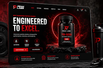 build peptide website peptide store research peptide website supplement website