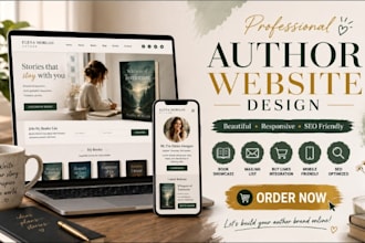 create a modern responsive novelist website, author website and ebook website