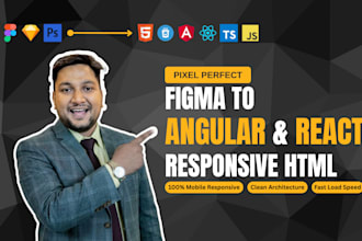 convert figma to angular, react or responsive HTML