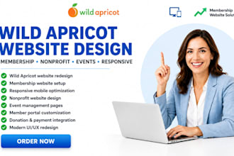 design redesign wild apricot membership site, build event and nonprofit website