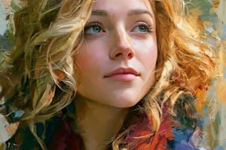 draw digital realistic oil portrait painting