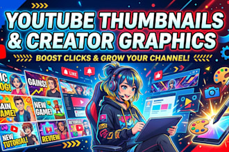 design viral youtube thumbnails for gaming, vlogs, and business channels