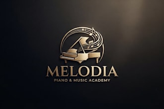 design an elegant piano logo that brings your music brand to life
