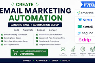 create emarsys vero aimtell seguno drip email marketing automation landing page
