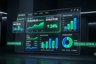 create financial dashboard, expense tracker and revenue reports