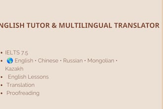 be your multilingual english tutor and translator