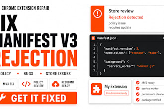 fix manifest v3 chrome extension rejection