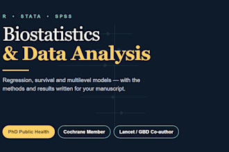 do biostatistical analysis in r or stata with publication ready results