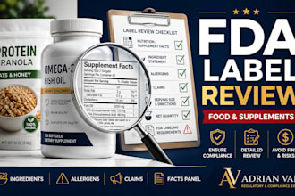 review your food product and supplement label for fda compliance