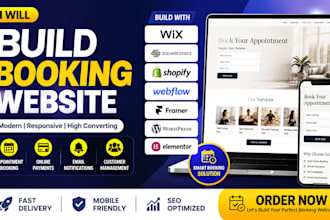 build wix squarespace shopify webflow framer wordpress elementor booking website