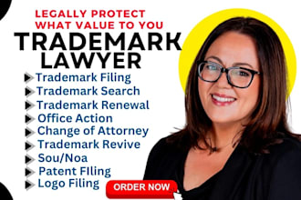 file and protect your trademark and patent with a US IP attorney, search