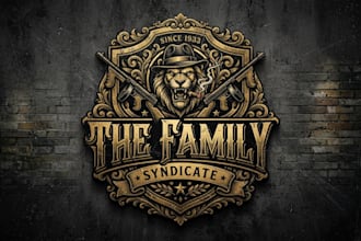 design a bold gangster inspired logo for your brand