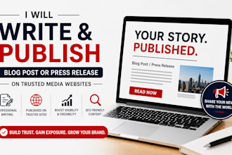 write and publish your blog post or press release on trusted media websites