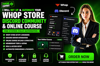 set up and automate your whop community, discord, and online course