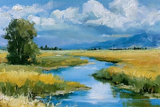 paint a custom landscape oil painting on canvas