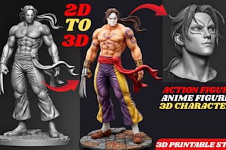 sculpt 3d action figure toy anime figure 3d miniature image to 3d for printing