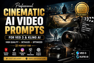write cinematic ai video prompts for veo 3 and kling ai