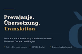 translate between slovenian, german, english, fast and accurate