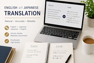 translate english to japanese and japanese to english naturally