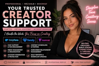 be your onlyfans fansly and fanvue chatter virtual assistance