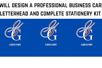 design a professional business card letterhead and complete stationery kit
