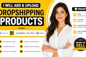 add upload dropshipping product from avasam bigbuy droppery yakkyo syncee