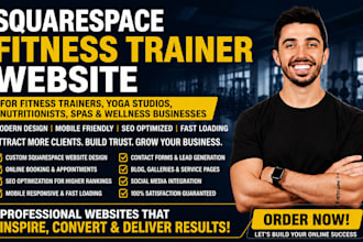build squarespace fitness trainer website yoga studios nutritionist spas website