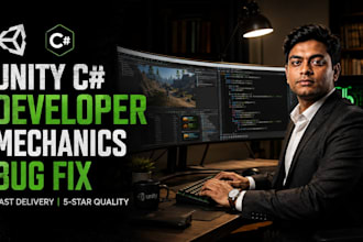 fix unity bugs, c sharp scripts, and build game mechanics