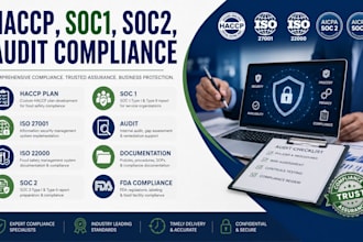 prepare haccp plan iso 27001 iso 22000 iso 9001 audit, compliance documentation