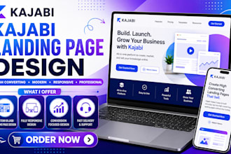 design kajabi landing page, responsive website and high converting UI