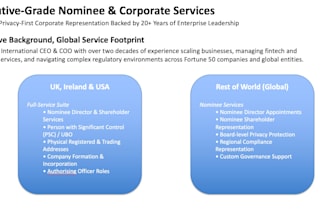 provide nominee director and shareholder services