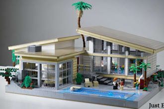 design a luxury lego house, duplex, villa, hotel, mansion or building modeling