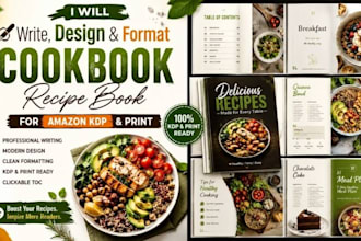 design and format cookbook recipe book for amazon KDP and print