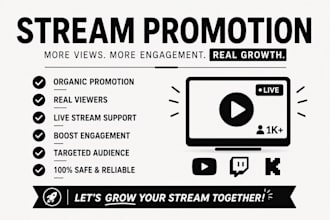 do organic stream click farming to boost youtube twitch spotify for more viewers