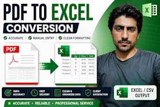 manually convert PDF to excel with accurate formatting
