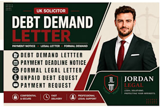 draft UK demand letter for unpaid debt, UK solicitor dispute letter,legal notice