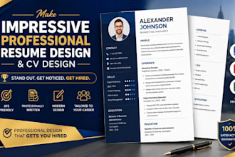 make impressive professional resume design and cv design