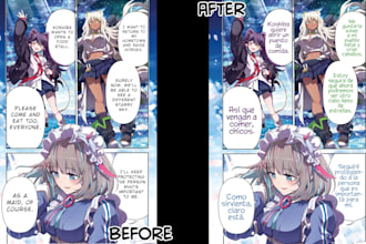 translate and typeset manga or webtoon to spanish