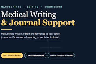 write and edit your medical research manuscript for journal submission