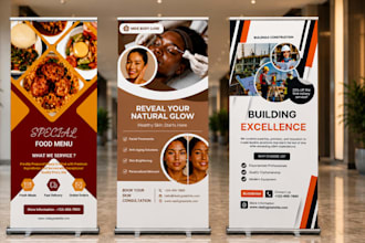 design stunning roll up banner pop up retractable banner design in 24 hours