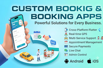 build a booking web app or booking app, taxi app, ai app, scheduling, payments