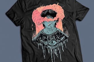 draw dark art for metal band album cover and t shirt artwork