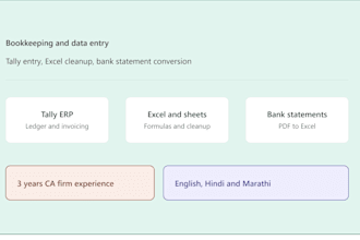bookkeeping, reconciliation, tally, excel, pdf to excel