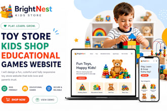 design wix toy store website kids shop website educational games website