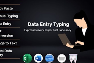 do data entry, web research, and data conversion